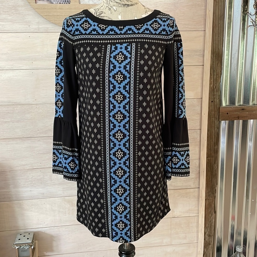 𝅺loft Black Blue Dress XS